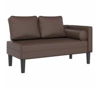 vidaXL Sofá diván con Cojines Cuero sintético marrón, Chaise Longue Silla, sofá Chaise Longue, sofá tapizado, Tumbona, Tumbona, sofá de salón