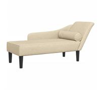 VidaXL Sofá Diván con Cojines de Tela Crema - Chaise Longue, Tapizado, Tumbona para Salón y Dormitorio