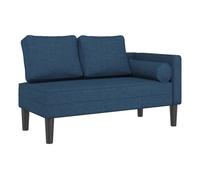 vidaXL Chaise Longue con cojines azules de tela, sofá cama, sofá acolchado, asiento de salón para dormir, sofá de 2 plazas