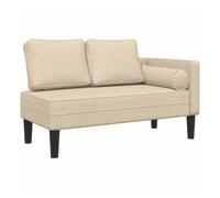 vidaXL Sofá diván con Cojines Tela Crema, Chaise Longue Silla, sofá Chaise Longue, sofá tapizado, Tumbona, Tumbona, sofá de salón, sofá de Dormitorio