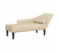 VidaXL Sofá Diván con Cojines de Tela Crema - Chaise Longue, Tapizado, Tumbona para Salón y Dormitorio