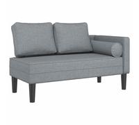 vidaXL Sofá chaise longue con cojines tapizado en tela gris claro