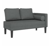 vidaXL Sofá chaise longue tela poliéster Gris oscuro 116.5x62x57.5 cm con cojines