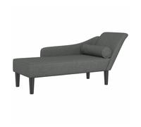 Sofá Chaise Longue vidaXL Gris Oscuro, Tela, 141 cm x 55.5 cm x 66.5 cm