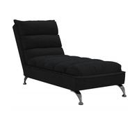 vidaXL Sofá diván - tumbona moderna de tela con cojines - Negro
