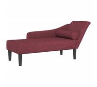 vidaXL Sofá diván con Cojines Tela Rojo Tinto, Chaise Longue Silla, sofá Chaise Longue, sofá tapizado, Tumbona, Tumbona, sofá de salón