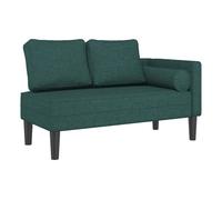 vidaXL Sofá diván con Cojines Tela Verde Oscuro, Chaise Longue Silla, sofá Chaise Longue, sofá tapizado, Tumbona, Tumbona, sofá de salón