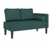 vidaXL Sofá diván con Cojines Tela Verde Oscuro, Chaise Longue Silla, sofá Chaise Longue, sofá tapizado, Tumbona, Tumbona, sofá de salón