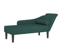 vidaXL Sofá diván con Cojines Tela Verde Oscuro, Chaise Longue Silla, sofá Chaise Longue, sofá tapizado, Tumbona, Tumbona, sofá de salón