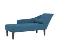 vidaXL Chaise longue, Sofá de salón interior con cojín, acolchado para salón, dormitorio, oficina, sillón reclinable, terciopelo azul
