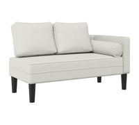 vidaXL Sofá diván Chaise longue con cojines de terciopelo crema