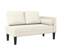 vidaXL Sofá diván Chaise longue con cojines de terciopelo crema