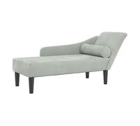 Sofá vidaXL Chaise Longue Diván con Cojines de Terciopelo Gris Claro, Tumbona, Sofá de Salón