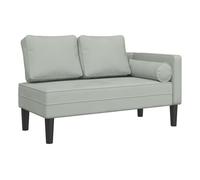 vidaXL Sofá chaise longue diván con cojines, terciopelo gris claro