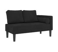 vidaXL Sofá diván con Cojines Terciopelo Negro, Chaise Longue Silla, sofá Chaise Longue, sofá tapizado, Tumbona, Tumbona, sofá de salón