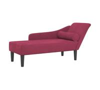 vidaXL Sofá diván chaise longue – cojines de terciopelo rojo tinto – tumbona
