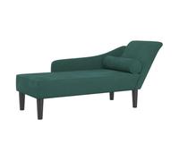 VidaXL Sofá Diván Chaise Longue con Cojines de Terciopelo Verde Oscuro - Tumbona Tapizada para Salón