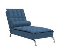 Vidaxl sofá diván de masaje con cojín de tela azul