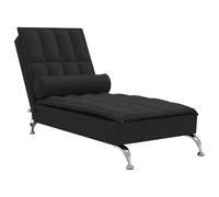 vidaXL Sofá diván de Masaje con cojín de Tela Negro, sofá Tumbona, Tumbona Moderna, diván Moderno, sofás Tumbona, Tumbona de Dormitorio