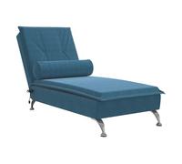 Vidaxl sofá diván de masaje con cojín de terciopelo azul