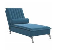 Vidaxl sofá diván de masaje con cojín de terciopelo azul
