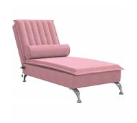 Vidaxl sofá diván de masaje con cojín de terciopelo rosa