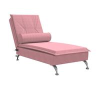 Vidaxl sofá diván de masaje con cojín de terciopelo rosa