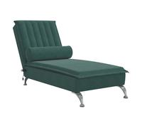 Vidaxl sofá diván de masaje con cojín de terciopelo verde oscuro