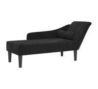 vidaXL Sofá diván con Cojines Terciopelo Negro, Chaise Longue Silla, sofá Chaise Longue, sofá tapizado, Tumbona, Tumbona, sofá de salón