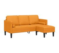 vidaXL Sofá en Forma de L 3 plazas en Tejido Amarillo Oscuro con Estructura de Madera de Haya, Cojines extraíbles y diseño Duradero para Uso en Interior, Mueble Moderno de Sala de Estar, sofá esti