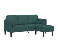 vidaXL Sofá en Forma de L Moderno con Tela Verde Oscuro para 3 Personas Marco de Madera de Haya Cojines incluidos Ideal para Sala de Estar Asientos en Esquina sofá Elegante tapizado cómodo