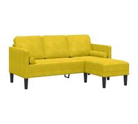 vidaXL Sofá en L Amarillo 173x131x67 cm Terciopelo