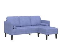 vidaXL Sofá en L de 3 plazas Jeans Azul 160 cm Tela