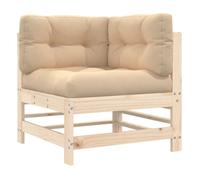 Vidaxl sofá esquinero con cojines madera maciza de pino