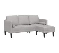 vidaXL Sofá esquinero de 3 plazas Gris Nube 160 cm de Tela