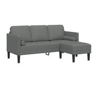 vidaXL Sofá Esquinero de 3 Plazas Gris Oscuro de 160 cm en Tela
