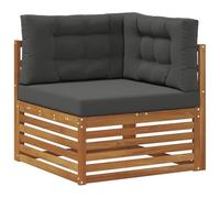 vidaXL Sofá esquinero de Exterior Madera de Acacia Sólida Natural, Mobiliario de balcón, Uso Moderno en jardín, Disposición Exterior Elegante, Resistente a la Intemperie, Superficie fácil de Limpiar,
