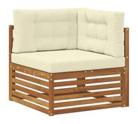 vidaXL Sofá esquinero de Exterior Madera de Acacia Sólida Natural, Mobiliario de balcón, Uso Moderno en jardín, Disposición Exterior Elegante, Resistente a la Intemperie, Superficie fácil de Limpiar,