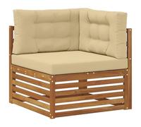 vidaXL Sofá esquinero de Exterior Madera de Acacia Sólida Natural, Mobiliario de balcón, Uso Moderno en jardín, Disposición Exterior Elegante, Resistente a la Intemperie, Superficie fácil de Limpiar,