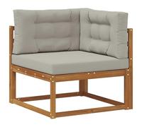vidaXL Sofá esquinero de Exterior Madera de Acacia Sólida Natural, Muebles Modernos para jardín y balcón, diseño Modular al Aire Libre, seccional Duradero y Flexible.