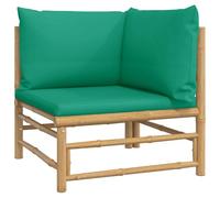 vidaXL Sofá esquinero de jardín bambú con Cojines Verde, sofá esquinero de jardín, sofá de Exterior, sofá de Patio, sofá de jardín, sofá Modular