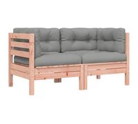vidaXL Sofá Esquinero de Jardín con Cojines 2 uds, Asientos con Respaldos, Sillones Modulares, Muebles para Patio Terraza, Madera de Abeto Douglas