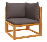 Vidaxl sofá esquinero de jardín con cojines de madera de acacia y cuerda