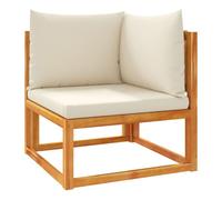 Vidaxl sofá esquinero de jardín con cojines de madera de acacia y cuerda