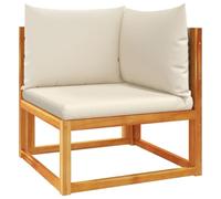 vidaXL Sofá de jardín de Esquina con Cojines Madera Maciza de Acacia, sofá esquinero de jardín, sofá Individual, sillón de jardín