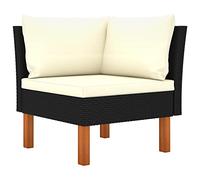 vidaXL Sofá Esquinero Jardín Patio Muebles Mobiliario Terraza Exterior Hogar Silla Asiento Acolchado de Ratán Sintético Madera Maciza de Eucalipto