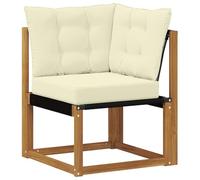 vidaXL Sofá esquinero para Exteriores, Muebles de balcón, Estilo Moderno al Aire Libre, Resistente, Madera de Acacia, Ideal para Relax en el jardín