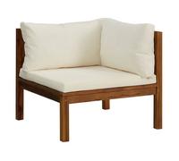 Vidaxl sofá esquinero seccional cojín blanco crema madera de acacia