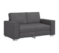 vidaXL Sofá Loveseat Moderno para Dos En Gris Tapizado En Cuero Sintético Duradero Diseño Estiloso Asiento Cómodo Muebles para Sala O Oficina Sofá Compacto