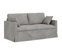 vidaXL Sofá Gris Claro, Sala, Sofá Moderno, Diseño Ergonómico, Asientos de Terciopelo, Sofá Seccional Modular, Familiar Contemporáneo